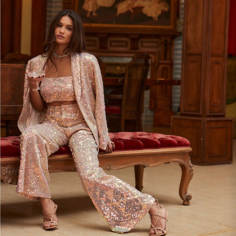 NWT - 12th Tribe: Light Pink Sequin Blazer
